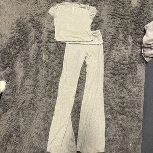 YITTY Gray Wide Leg Pants & Top Set